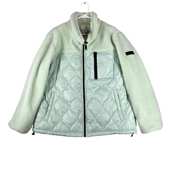 Koolaburra by UGG Women Mixed Media Fleece Jacket XL Mint NWT - Picture 1 of 14
